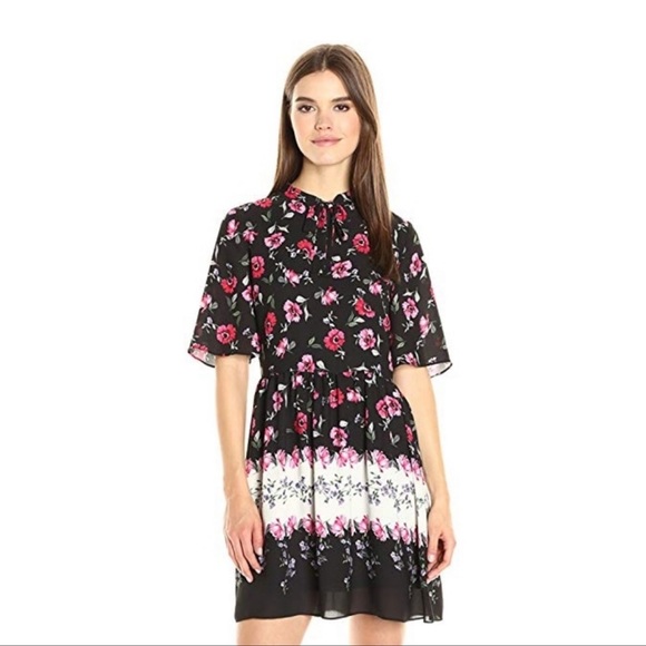 CeCe Dresses & Skirts - CeCe | Elise Tie Neck Floral Dress Size 6 🌺🌸